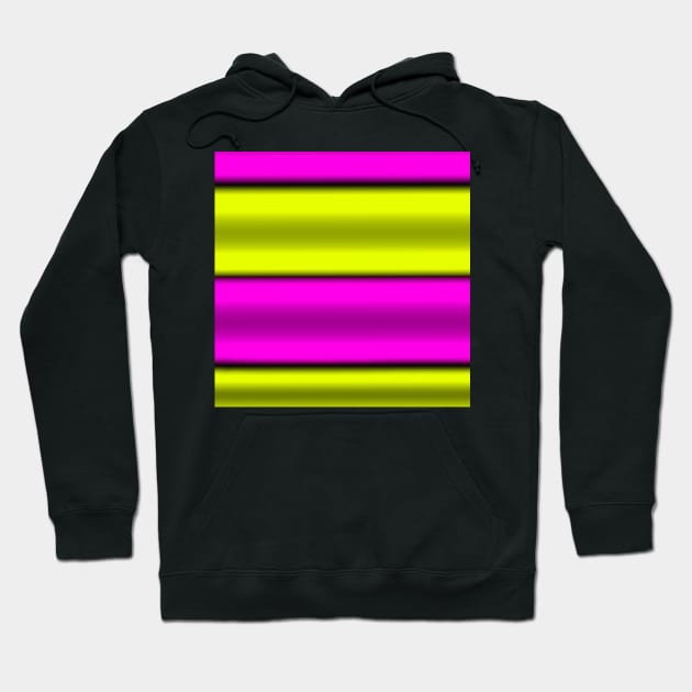 Pink & Yellow  Horizontal Stripes Hoodie by BlakCircleGirl